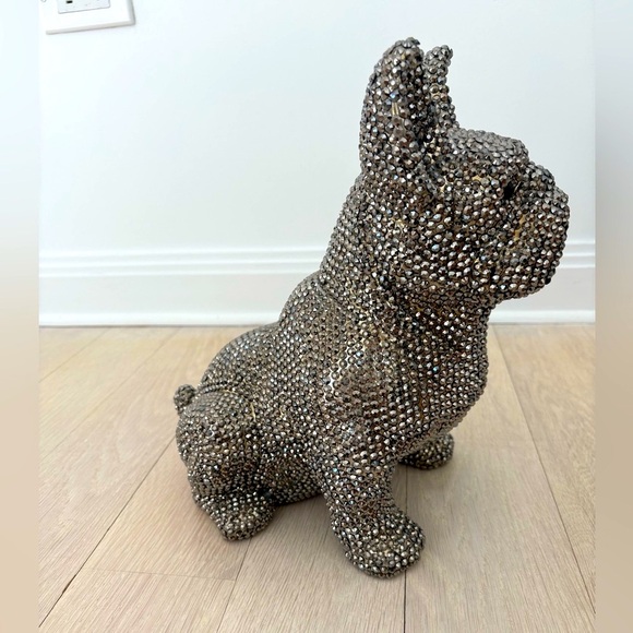 Rhinestone French Bulldog Piggy Bank Statue - Picture 6 of 11